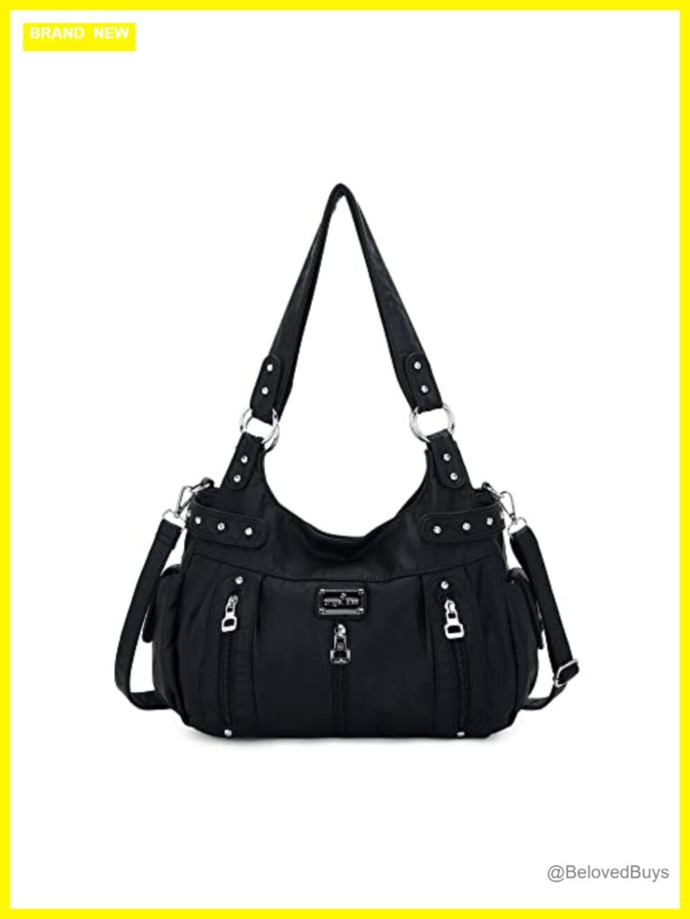 Washed Faux Leather Crossbody Hobo Satchel Shoulder Handbag Tote Purse